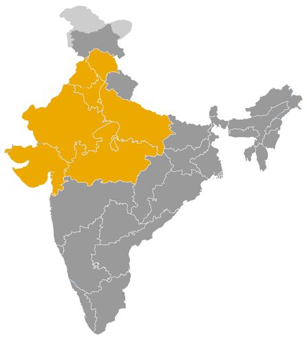 India • |0550/1947| • Rajput dynasty: map